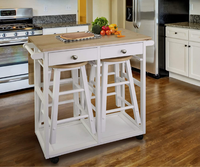  Folding Drop Leaf Table With Pull Out Drawer 