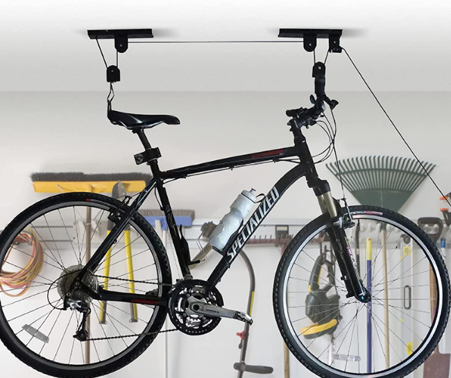 Bike Storage Small Apartment - Pulley lift