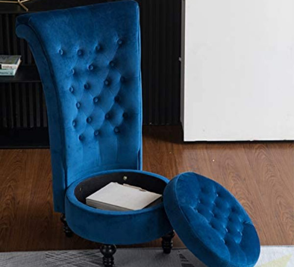 Kingdom velvet high back accent chair