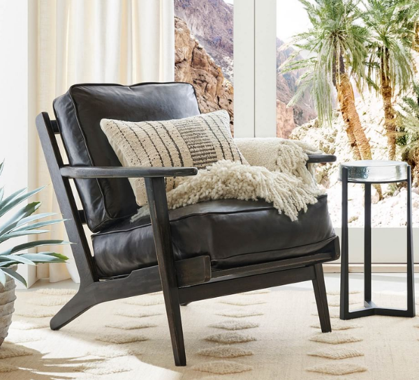  Pottery Barn Raylan leather armchair