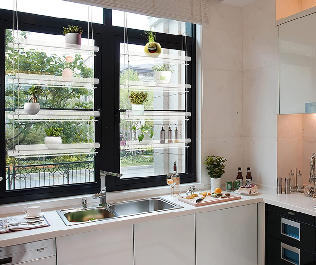 Small Apartment Kitchen Organization - window sill