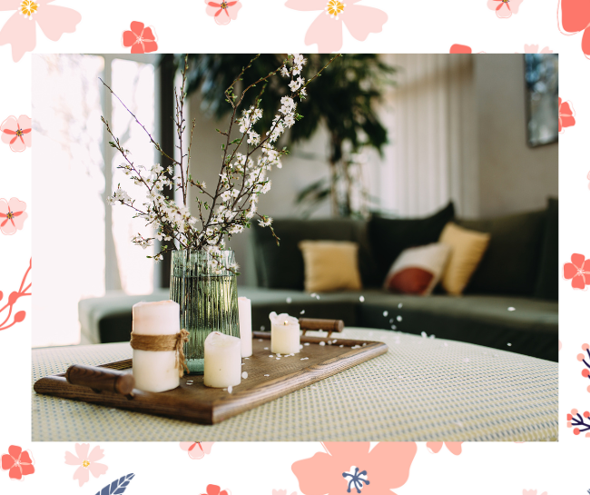 Living Room with Candle